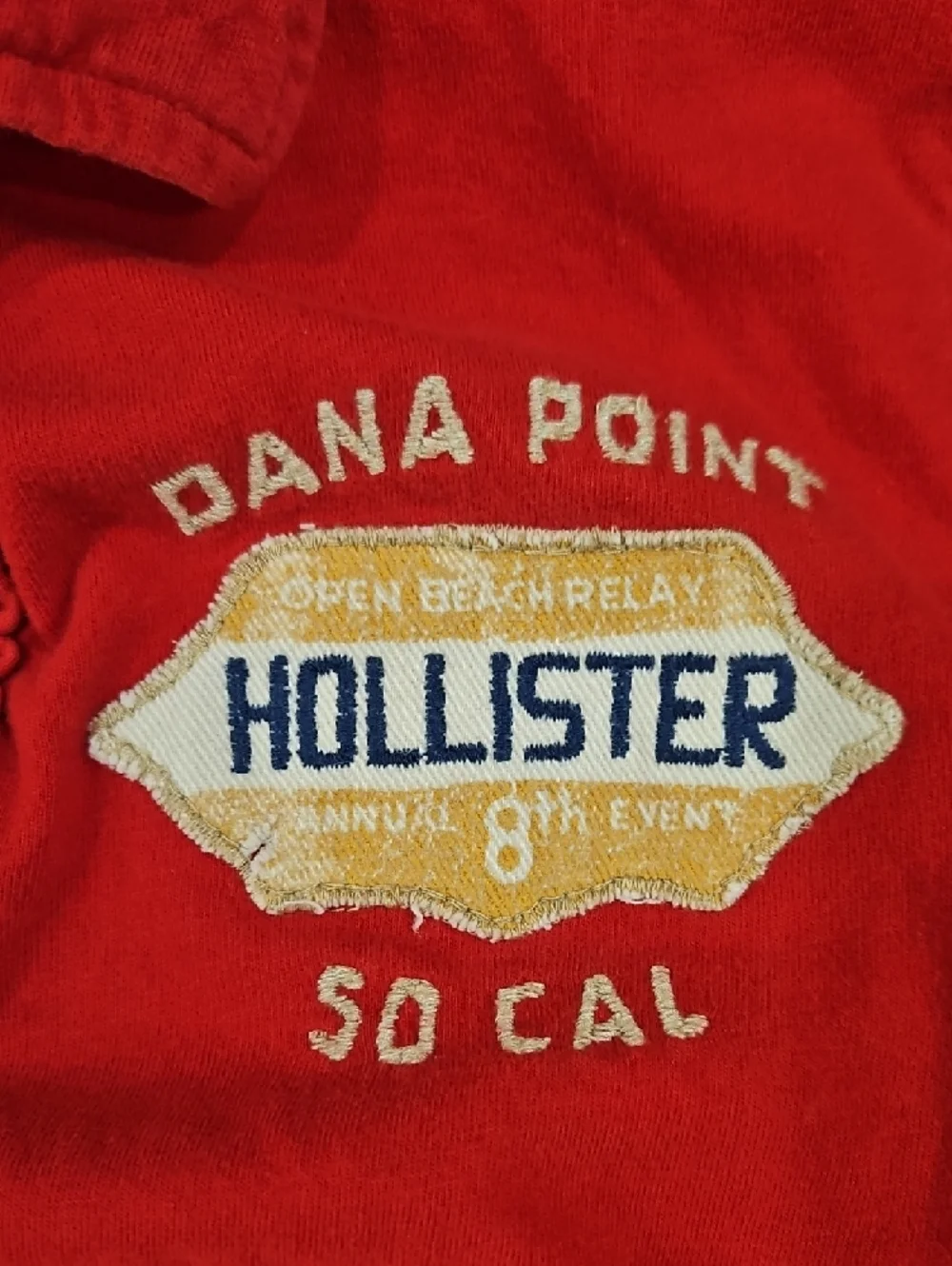 Hollister VTG Y2K Vibrant Red Short-Sleeve Polo Size S - Picture 4 of 4